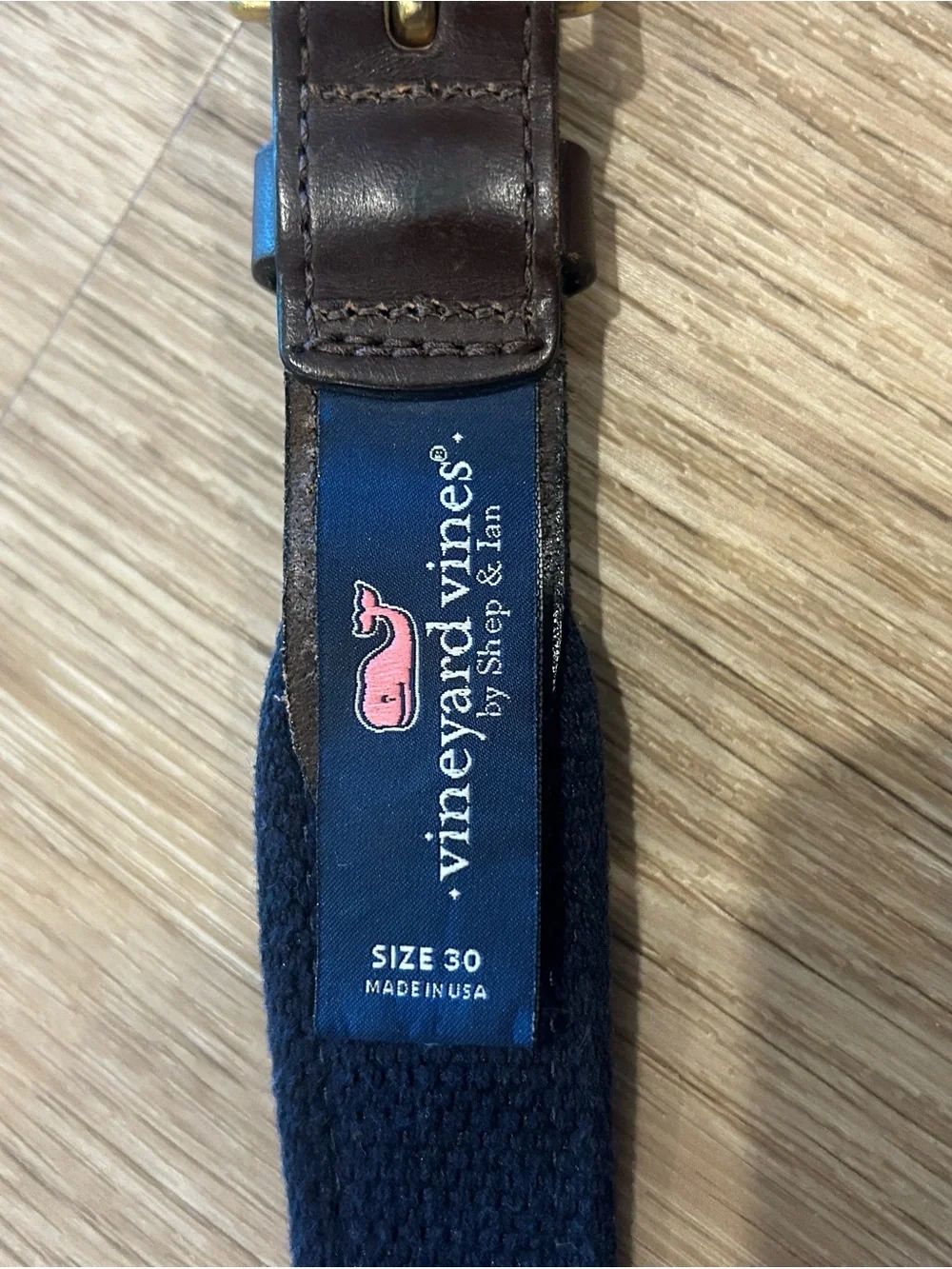 Kids Vineyard Vines Pink Belt with American Flag Embroidery - Picture 4 of 6